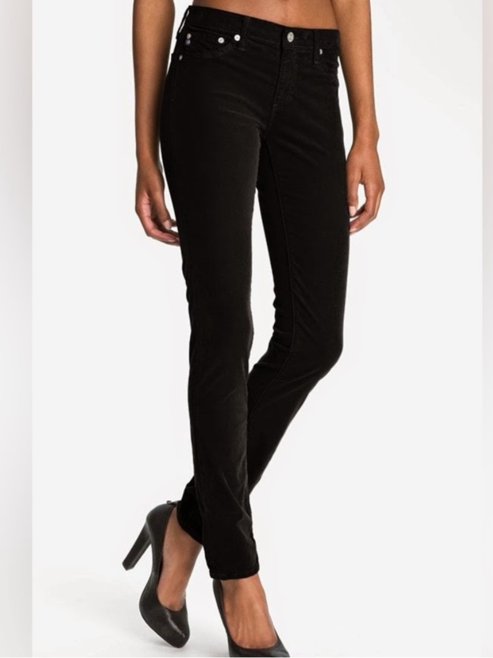 AG Adriano goldschmied black corduroy the legging super skinny jeans size 26